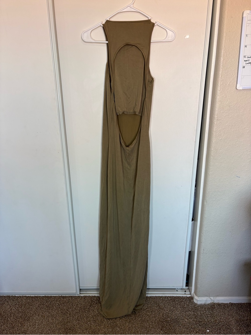 SKIMS Soft Lounge Sleeveless Long Tank Dress- Army Green Women’s Size L - Picture 8 of 9